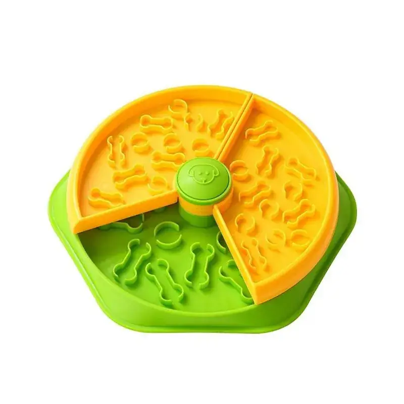 Rotating puzzle feeder bowl for dogs and cats